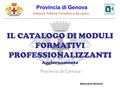 IL CATALOGO DI MODULI FORMATIVI PROFESSIONALIZZANTI Aggiornamento Provincia di Genova Direzione Politiche Formative e del Lavoro Giancarlo Sintoni.