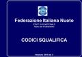1. Federazione Italiana Nuoto STAFF GUG NAZIONALE Nuoto per il Salvamento CODICI SQUALIFICA Versione 2015 ed. 2.