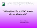 “Disciplina VIA e IPPC, norme di coordinamento ” Regione Abruzzo Direzione Parchi Territorio Ambiente Energia Servizio Politica Energetica, Inquinamento.