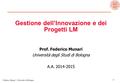 Gestione dell’Innovazione e dei Progetti LM