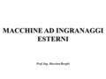 MACCHINE AD INGRANAGGI ESTERNI Prof. Ing. Massimo Borghi.