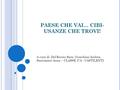 PAESE CHE VAI… CIBI- USANZE CHE TROVI! A cura di: Del Rocino Sara, Guardiani Andrea, Santomieri Anna – CLASSE 2°A - CASTILENTI.