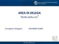 AREA DI DELEGA “Diritto della crisi ” Consigliere Delegato:GIOVANNI RUBIN Diritto della crisi.