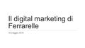 Il digital marketing di Ferrarelle 16 maggio 2016.