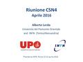 Riunione CSN4 Aprile 2016 Alberto Lerda