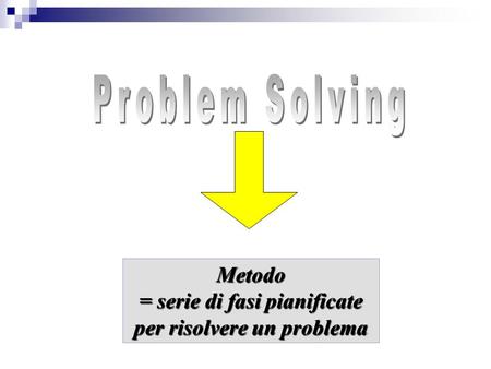 = serie di fasi pianificate per risolvere un problema