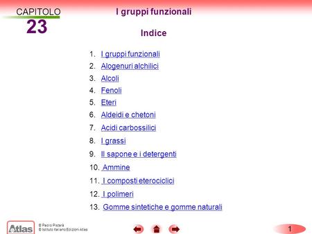 23 CAPITOLO I gruppi funzionali Indice I gruppi funzionali