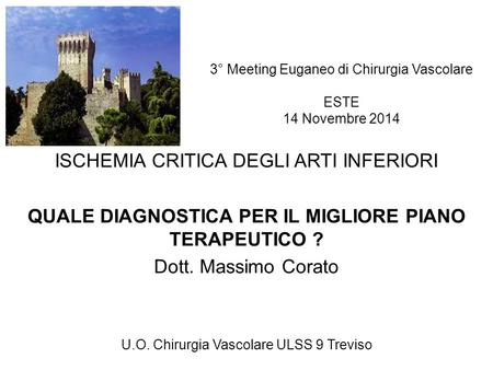 3° Meeting Euganeo di Chirurgia Vascolare ESTE 14 Novembre 2014