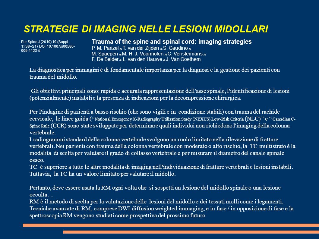 Strategie Di Imaging Nelle Lesioni Midollari Ppt Video Online Scaricare