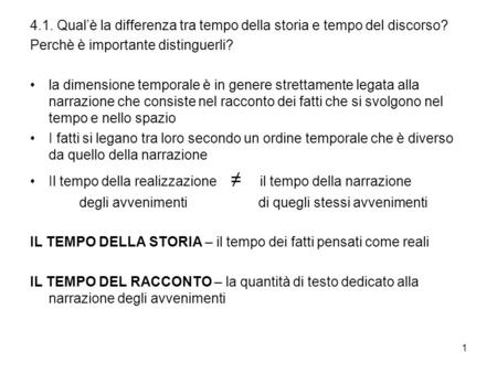 4.1. Qual’è la differenza tra tempo della storia e tempo del discorso?