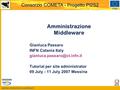 FESR Consorzio COMETA - Progetto PI2S2 Amministrazione Middleware Gianluca Passaro INFN Catania Italy