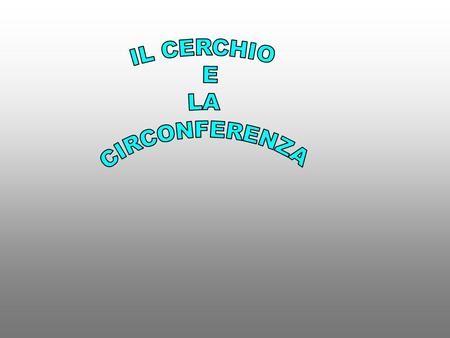 IL CERCHIO E LA CIRCONFERENZA.