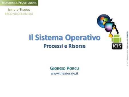 Il Sistema Operativo Processi e Risorse