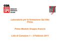 Laboratorio per la formazione Spi Atto Primo Primo Modulo Gruppo Arancio Lido di Camaiore 1 – 3 Febbraio 2011.