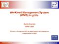 Workload Management System (WMS) in gLite Guido Cuscela INFN - Bari II Corso di formazione INFN su aspetti pratici.