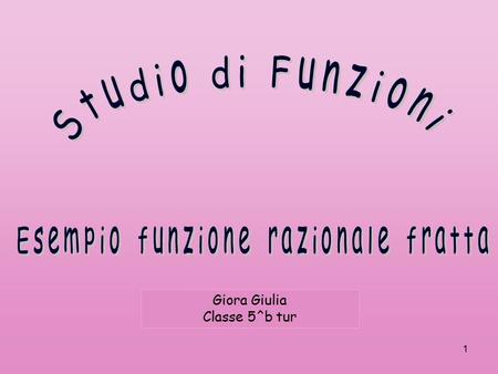 Studio di Funzioni Esempio funzione razionale fratta Giora Giulia