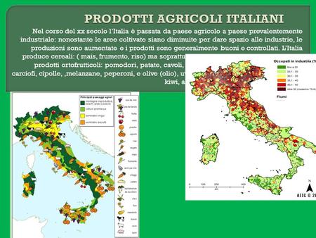 Nel corso del xx secolo l’Italia è passata da paese agricolo a paese prevalentemente industriale: nonostante le aree coltivate siano diminuite per dare.