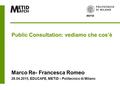 Public Consultation: vediamo che cos’è Marco Re- Francesca Romeo 28.04.2015, EDUCAFE, METID – Politecnico di Milano.