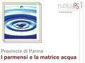 Conferenza stampa Provincia di Parma I parmensi e la matrice acqua Luglio 2006.