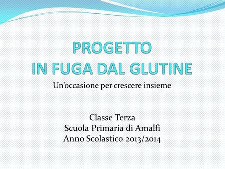 Un’occasione per crescere insieme Classe Terza Scuola Primaria di Amalfi Anno Scolastico 2013/2014.