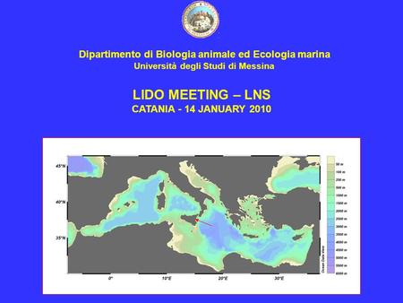 Dipartimento di Biologia animale ed Ecologia marina Università degli Studi di Messina LIDO MEETING – LNS CATANIA - 14 JANUARY 2010.
