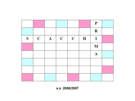 P R SCACCHI M A a.s. 2006/2007. 8 7 6 5 4 3 2 1 abcdefgh.
