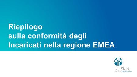 Riepilogo sulla conformità degli Incaricati nella regione EMEA per il 2015.