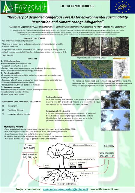 DEGRADED PINE FORESTS loss of biomass or reduced production Decrease in canopy cover and regeneration, forest fragmentation, unstable structural conditions.