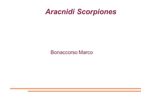 Aracnidi Scorpiones Bonaccorso Marco. Gli scorpioni Gli scorpioni appartengono alla classe degli aracnidi (che racchiude migliaia di ordini e specie),