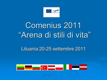 Comenius 2011 “Arena di stili di vita” Lituania 20-25 settembre 2011.