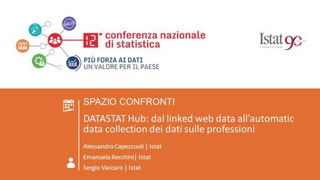 ROMA 24 GIUGNO 2016 SPAZIO CONFRONTI DATASTAT Hub : dal linked web data all’automatic data collection dei dati sulle professioni COMPORTAMENTI INDIVIDUALI.