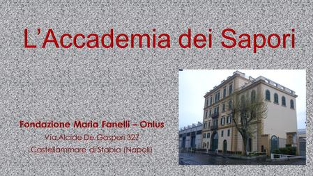  La Fondazione Maria Fanelli – Onlus è stata costituita il 4 Ottobre 1996 con atto del Notaio Francesco Saverio D’Orsi n. Rep  Scopo della.