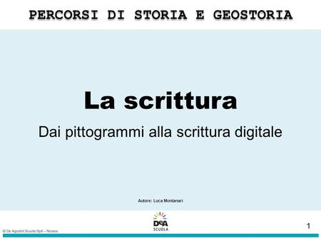 La scrittura Dai pittogrammi alla scrittura digitale Autore: Luca Montanari 1.