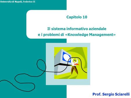 Capitolo 10 Il sistema informativo aziendale e i problemi di «Knowledge Management» Università di Napoli, Federico II Prof. Sergio Sciarelli.