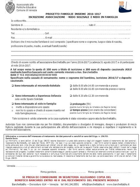 BarchettaBlu – Dorsoduro 614 – Venezia tel Assessorato alle Politiche Educative Comune di Venezia.