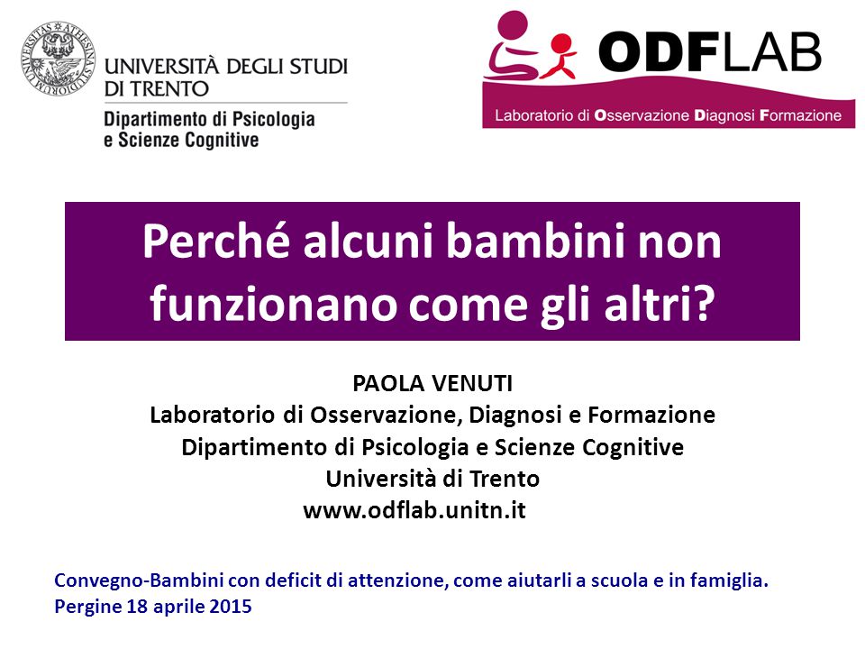 Perché alcuni bambini non funzionano come gli altri? - ppt video 