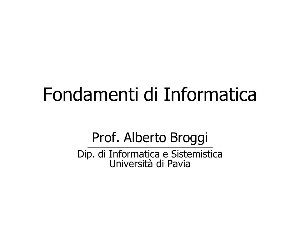 Fondamenti di Informatica ppt scaricare