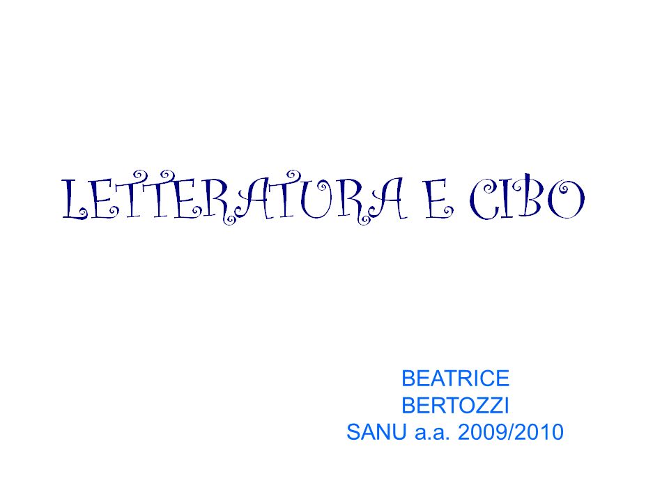 BEATRICE BERTOZZI SANU a.a. 2009 ppt scaricare