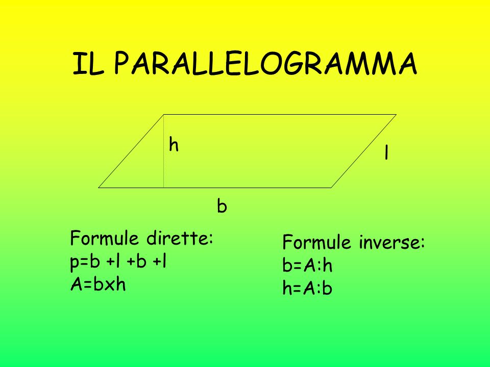 Il Parallelogramma H L B Formule Dirette Formule Inverse Ppt Video Online Scaricare