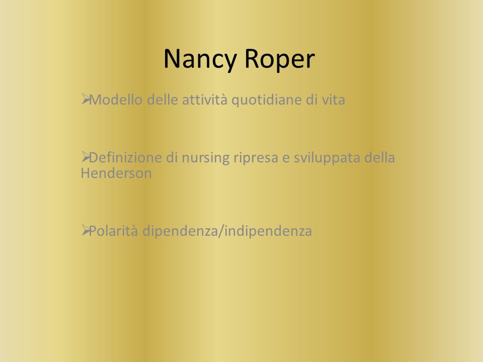 Nancy Roper Modello delle attività quotidiane di vita