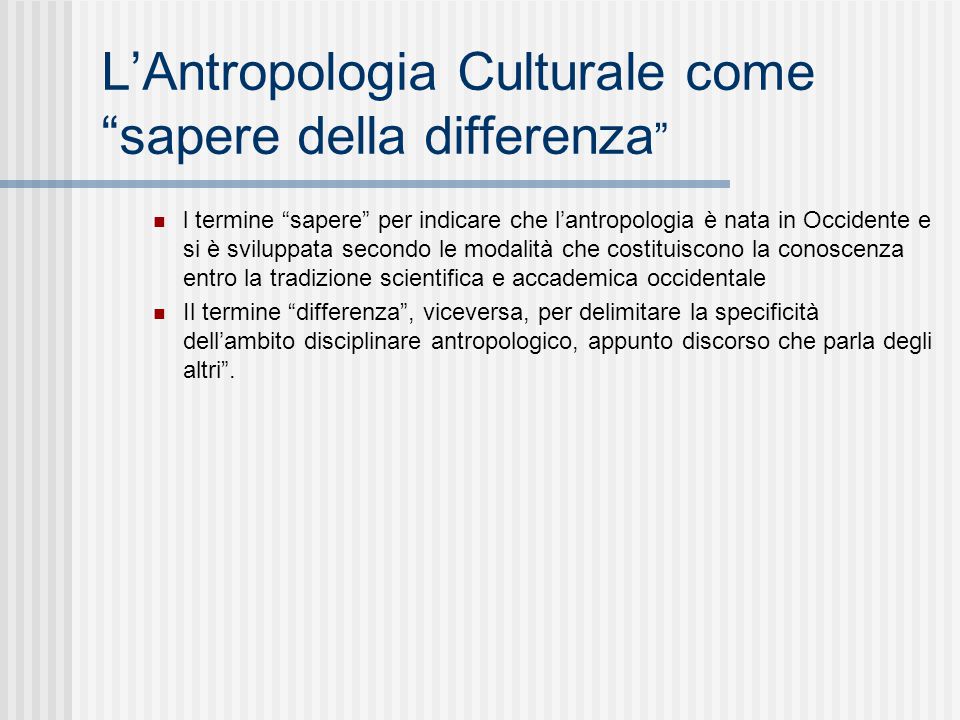 L'antropologia culturale oggi