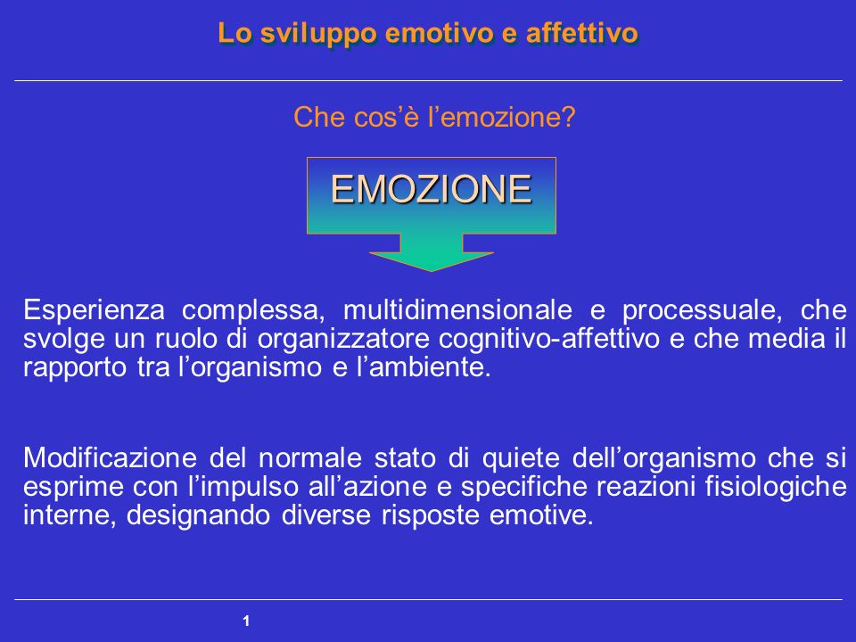 EMOZIONE Che cos'è l'emozione? - ppt video online scaricare