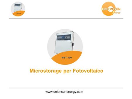 Microstorage per Fotovoltaico