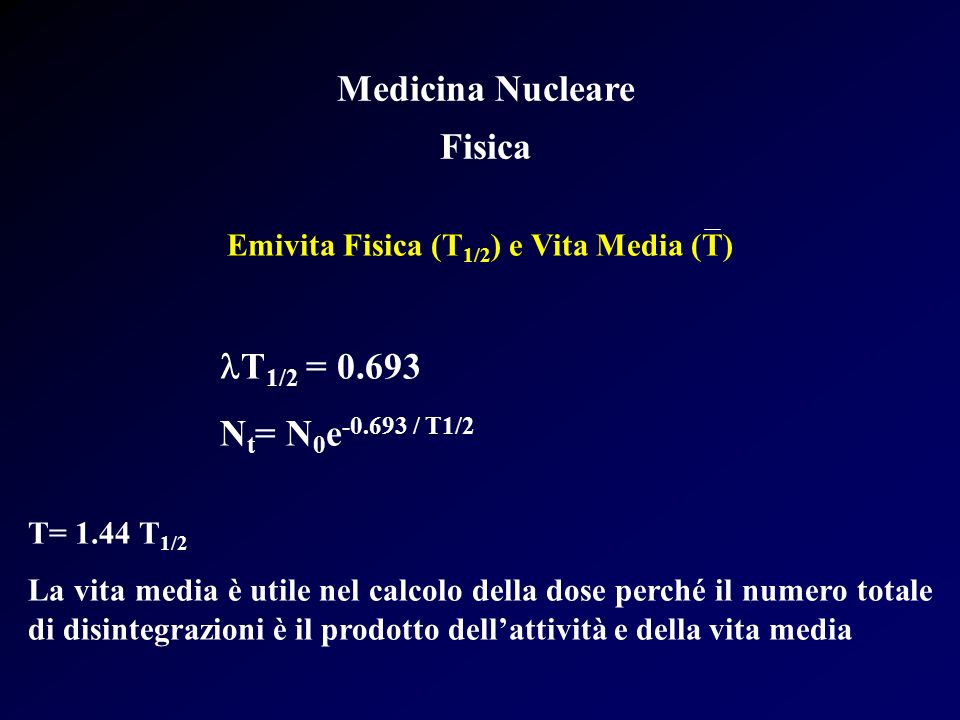 Calcolo della formula del tempo di dimezzamento