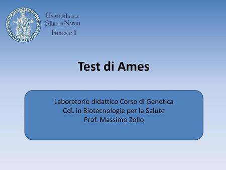 Test di Ames Laboratorio didattico Corso di Genetica
