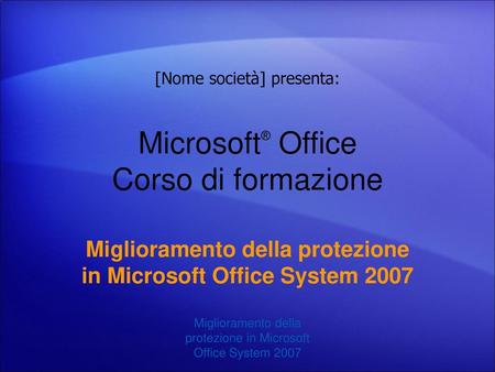 Microsoft® Office Corso di formazione