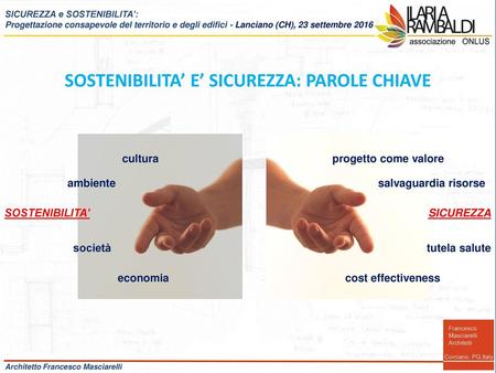 SOSTENIBILITA’ E’ SICUREZZA: PAROLE CHIAVE