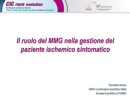 Il ruolo del MMG nella gestione del paziente ischemico sintomatico