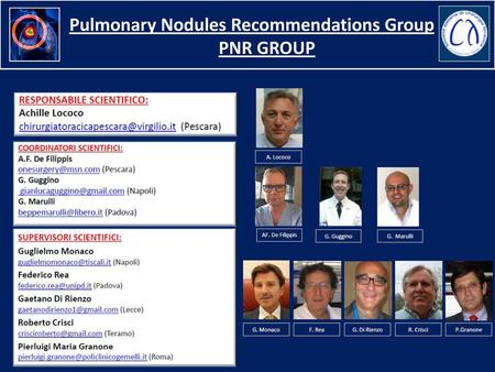 Pulmonary Nodules Recommendations Group