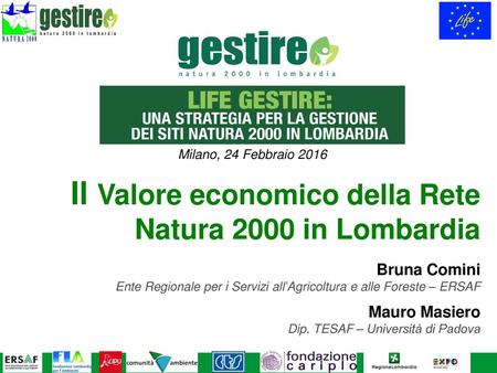 Il Valore economico della Rete Natura 2000 in Lombardia